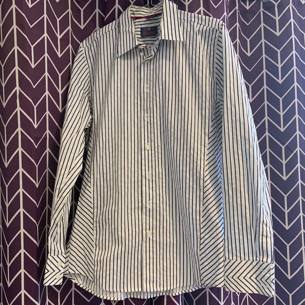 4 for $30! 🌟 Haupt White Stripe Shirt, M